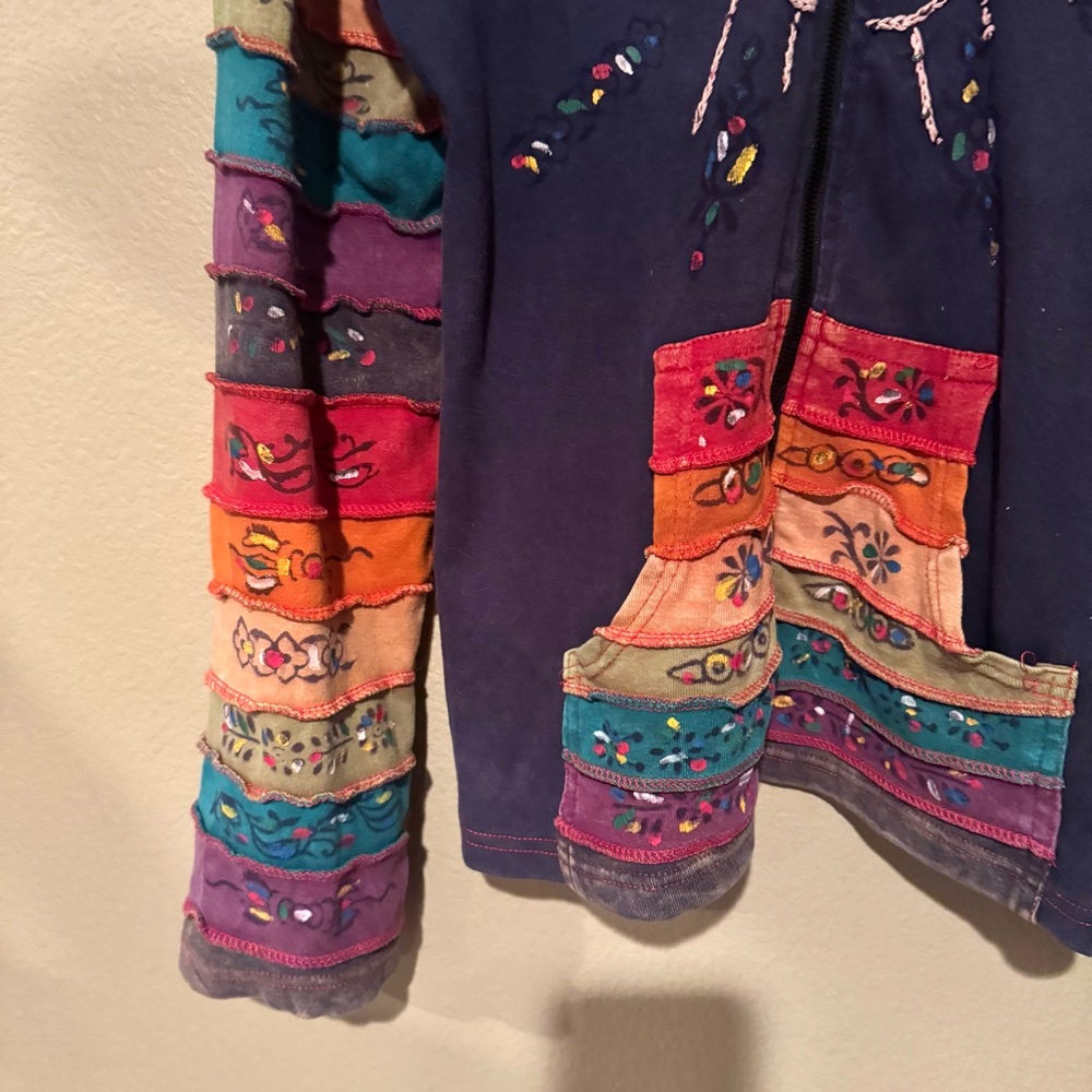 Rising International Rainbow Patchwork Hand Paint… - image 4